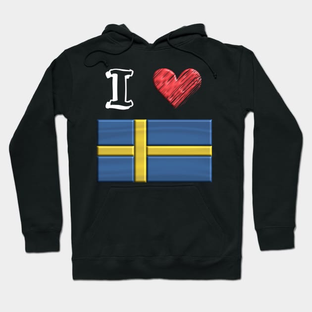 I love Flag from Schweden Hoodie by JG0815Designs